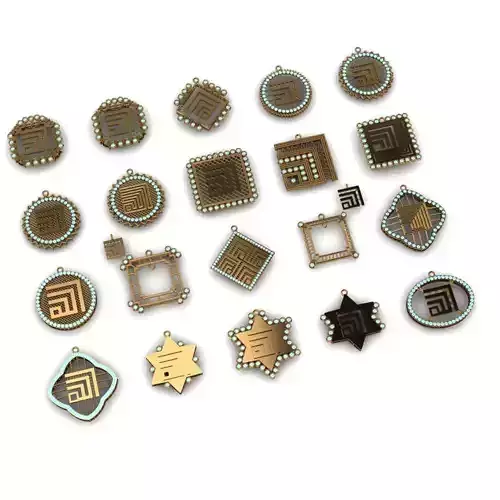  20  Allah pendants  with gemstones 