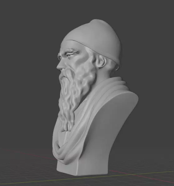 Euclid bust 3D print model_3