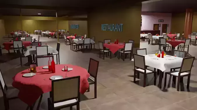 Restaurant with tables and chairs