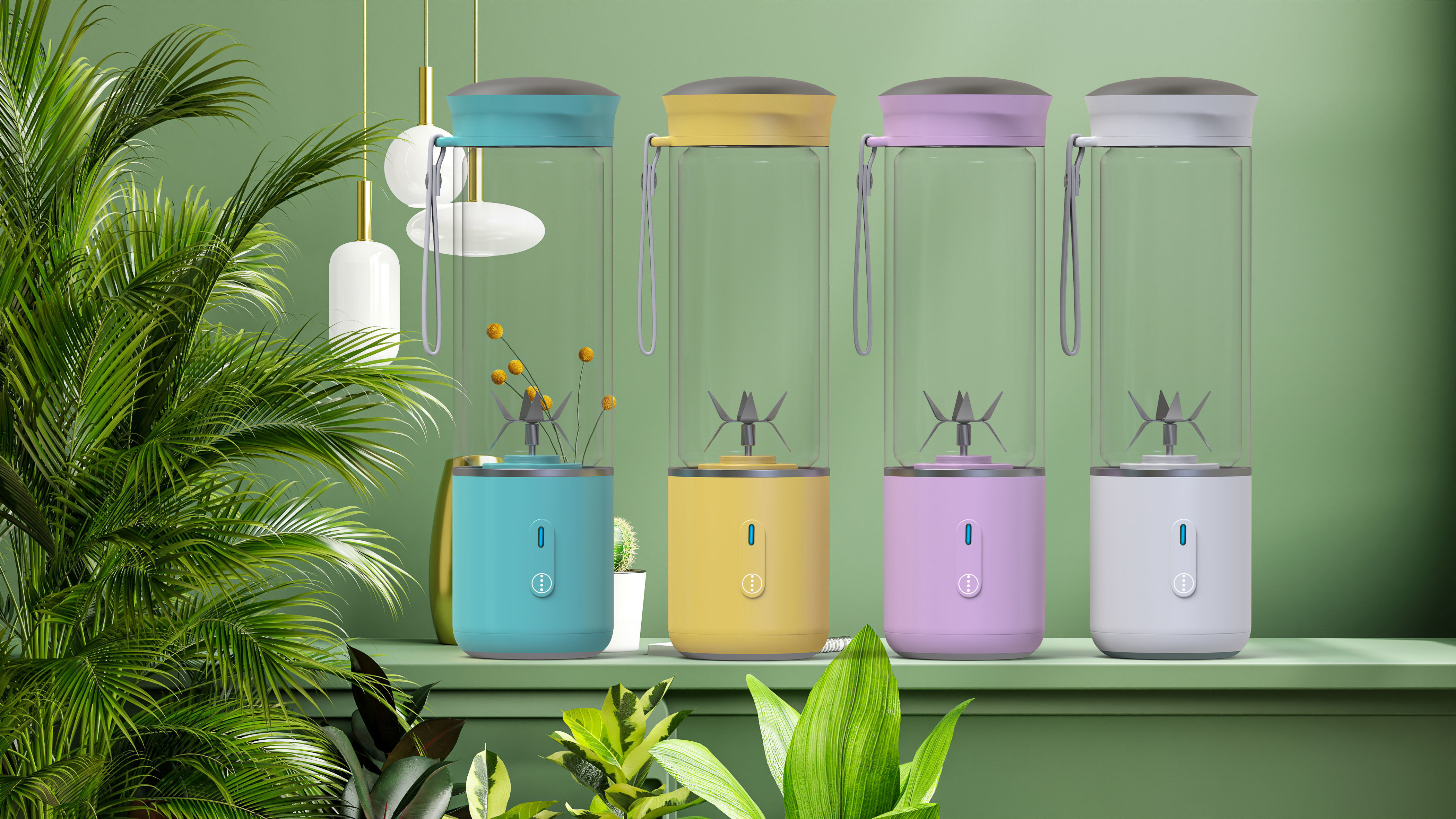 Mini Portable usb blender 3D model_1