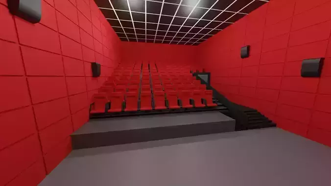 Cinema interior of movie theater with walls