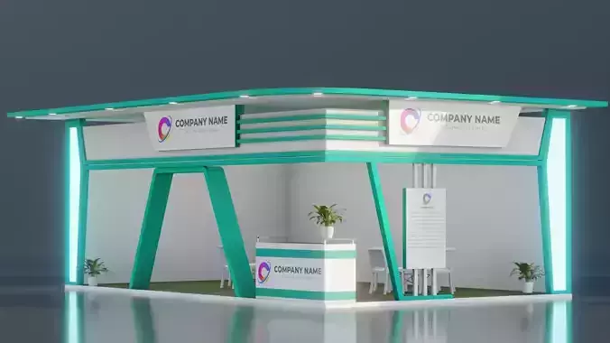 Exhibition Stalls Low-poly 3D model