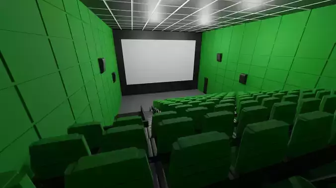 Cinema room with walls and seats