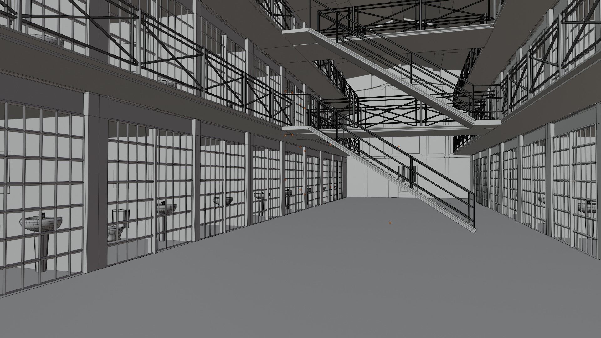 Prison cell - Low-poly 3D model_7