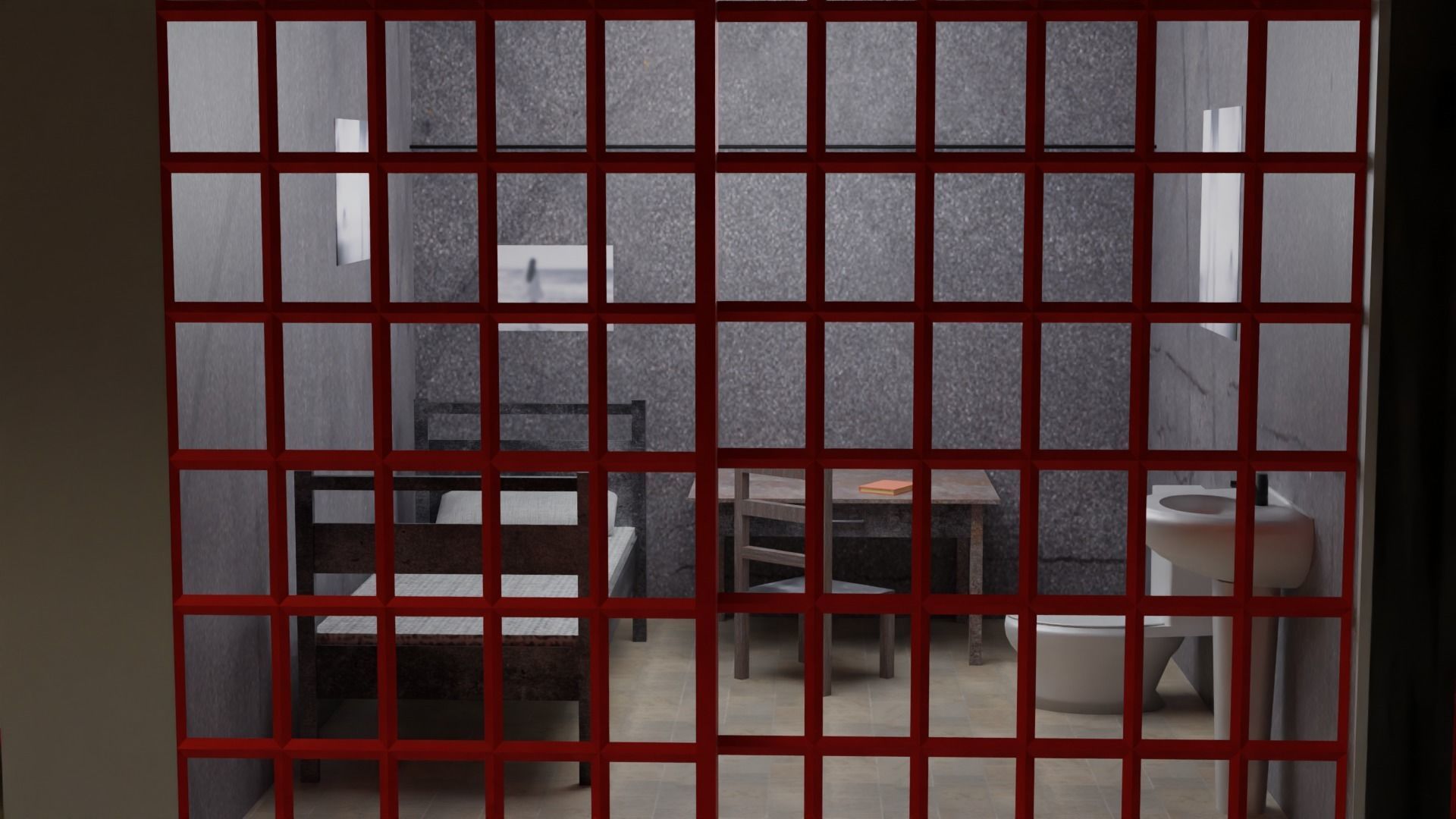 Prison cell - Low-poly 3D model_1