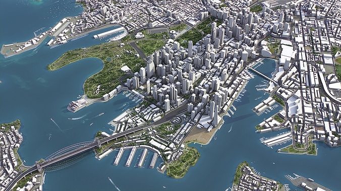 Sydney Low-poly 3D model 5