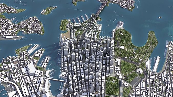 Sydney Low-poly 3D model 2