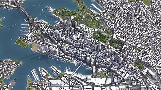Sydney Low-poly 3D model 6