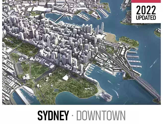Sydney Low-poly 3D model