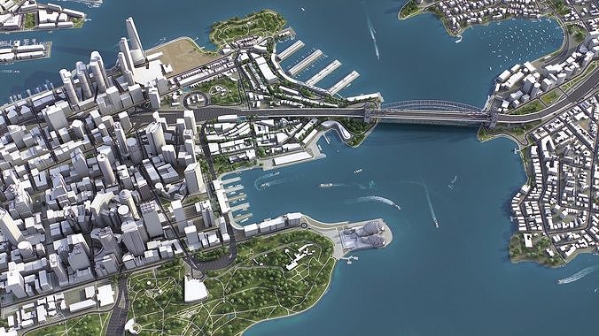 Sydney Low-poly 3D model 7
