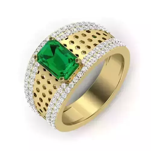 man color stone wedding engagement ring 3dm render detail 3D print model