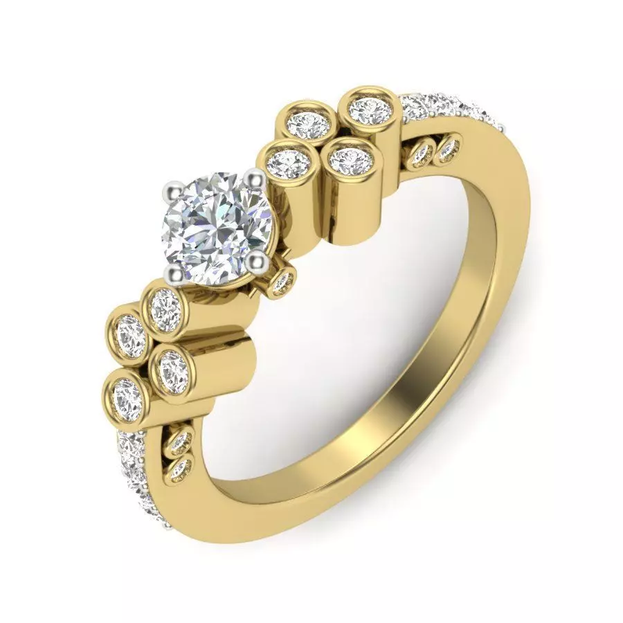 Solitaire classy women wedding ring 3dm render detail 3D print model