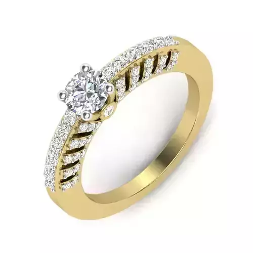 solitaire classy women wedding engagement ring 3dm render detail 3D print model