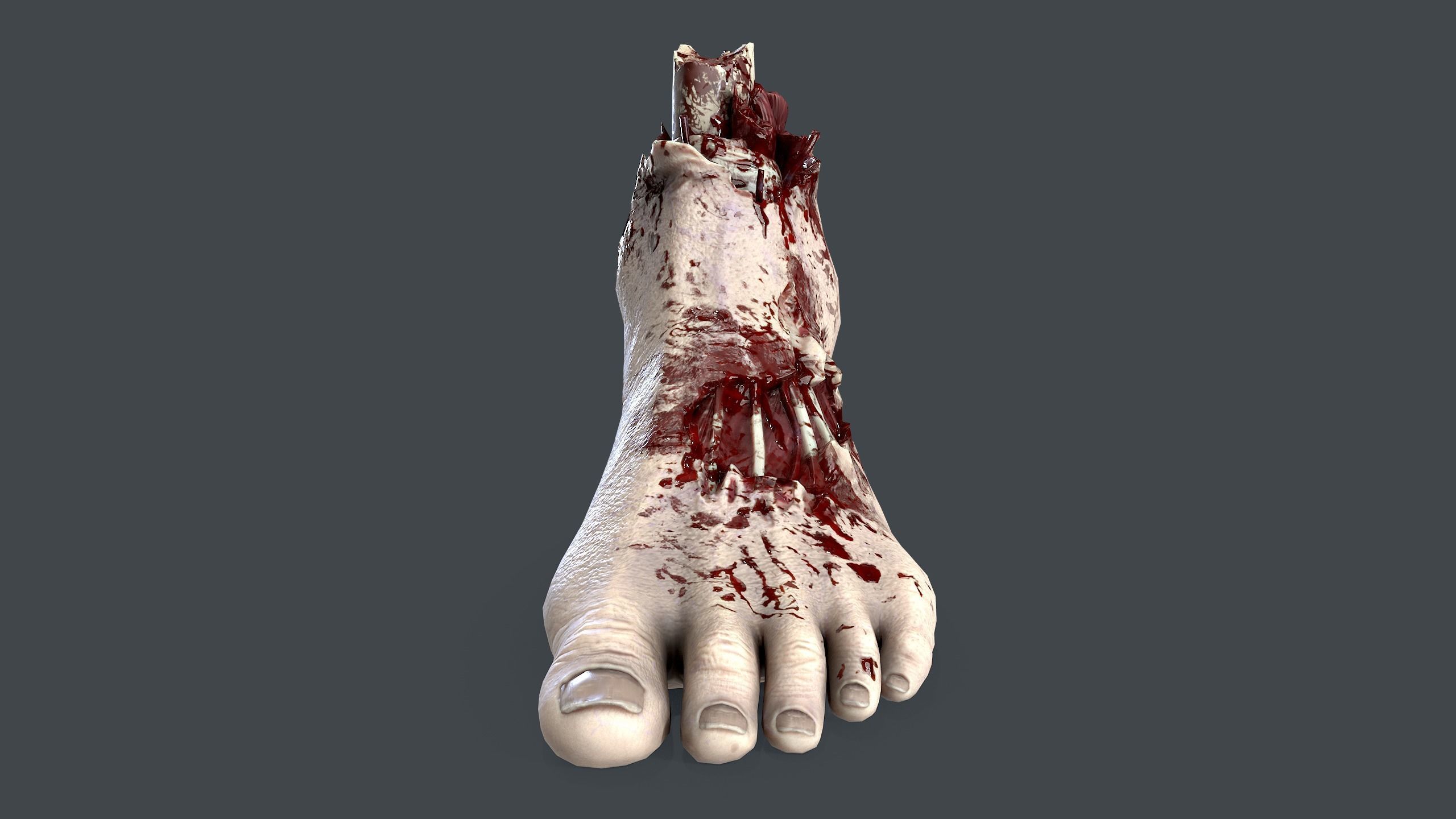 Severed Foot Low-poly 3D model_3
