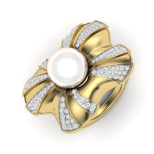cocktail pearl women ring 3dm render detail  3D print model