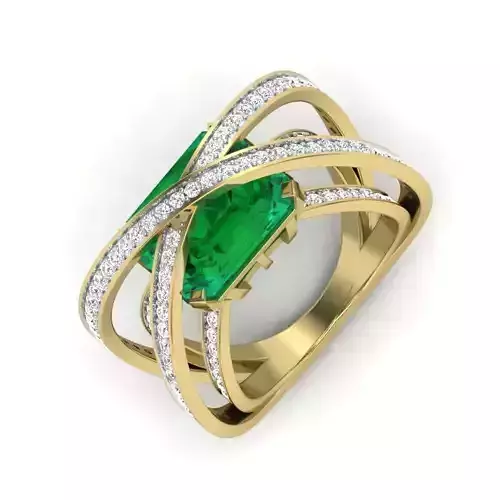 color stone split shank women wedding ring 3dm render detail 