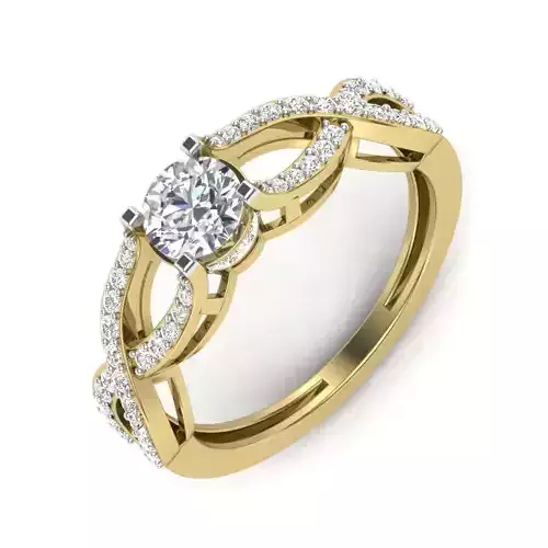 Unique solitaire women wedding engagement ring 3dm render