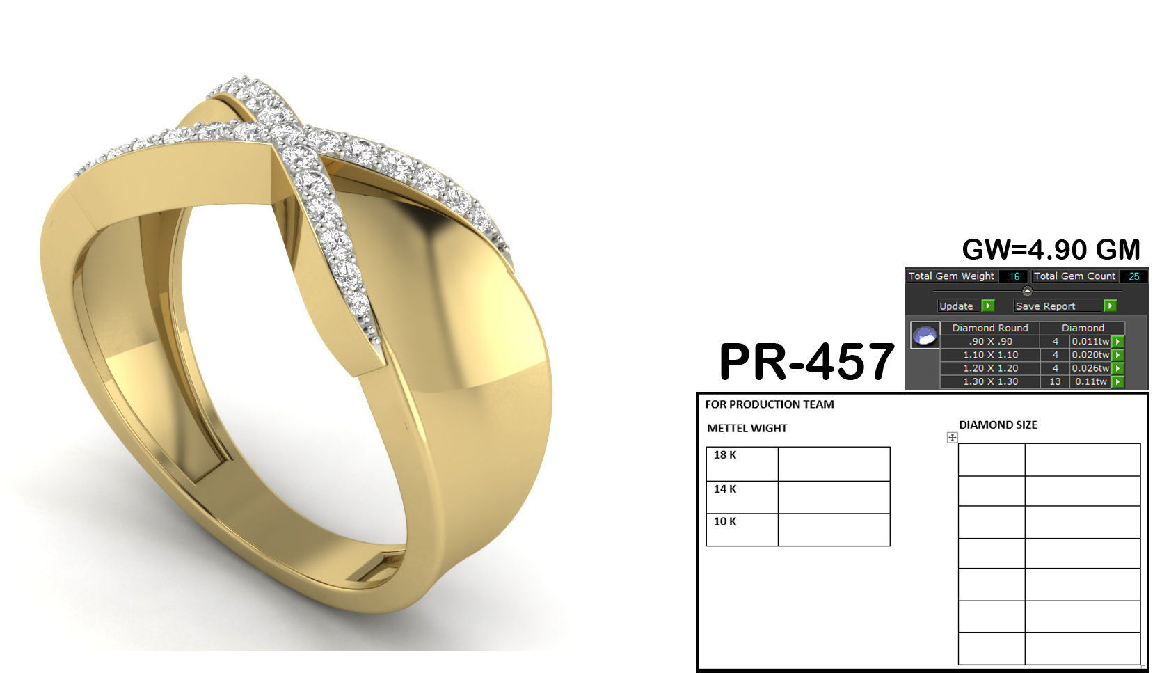 Dimond ring 3dm render detail 3D print model_1