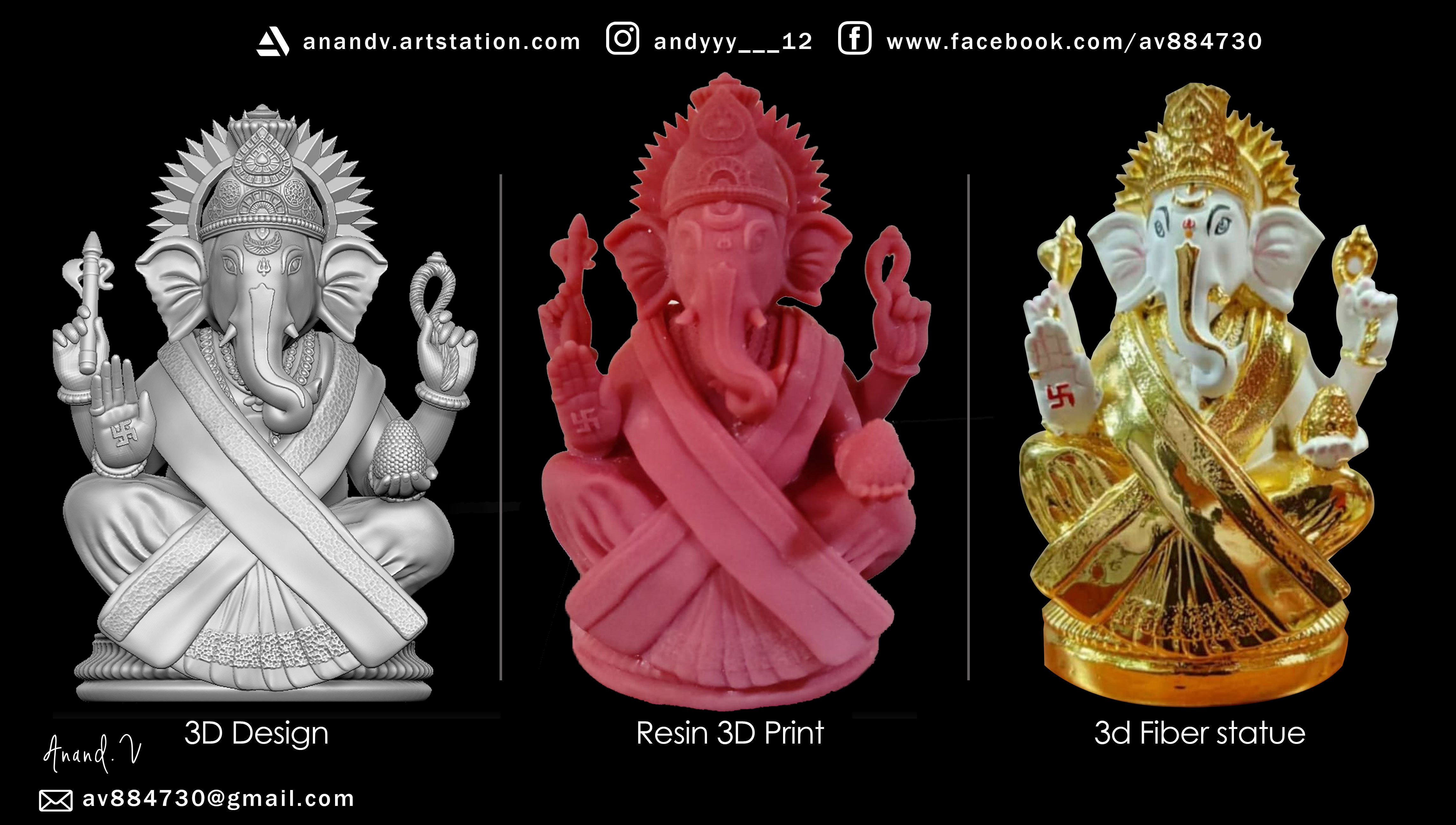 Lord Ganesha Modal 3D print model_14