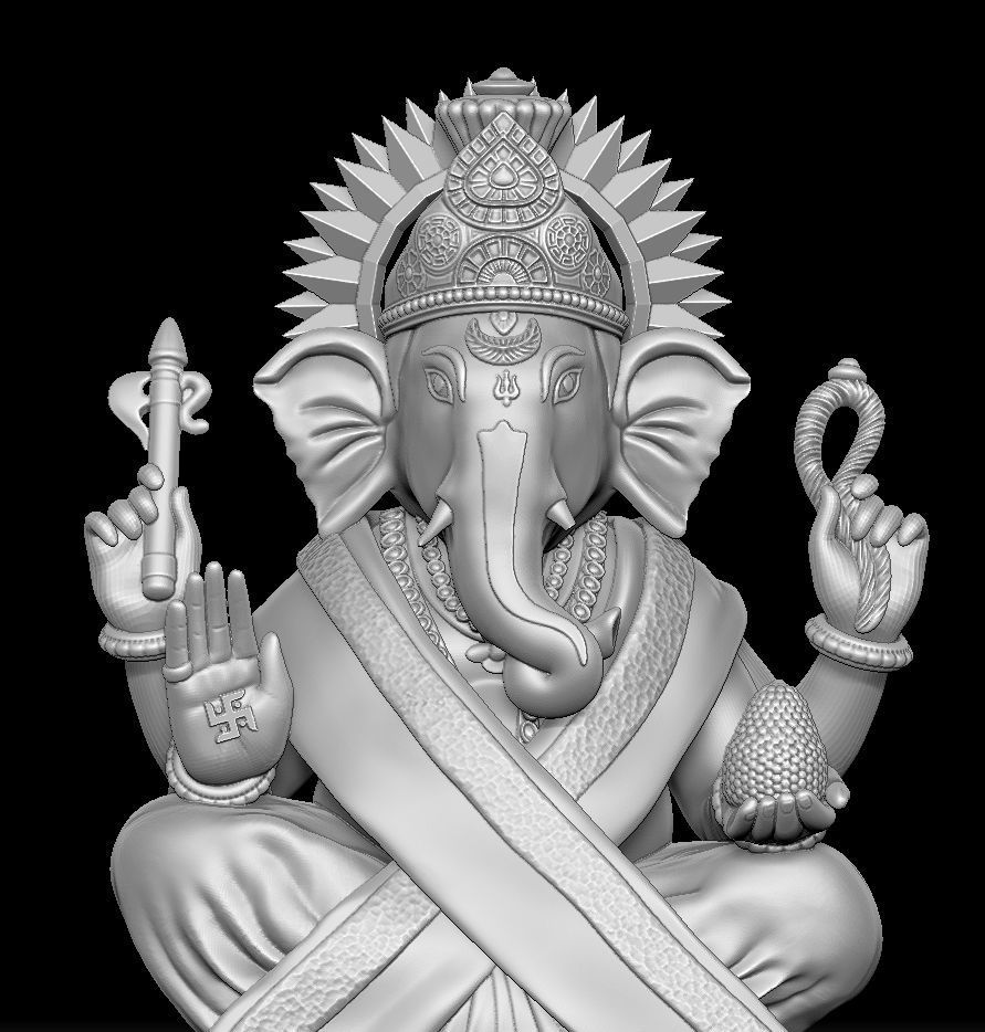 Lord Ganesha Modal 3D print model_2