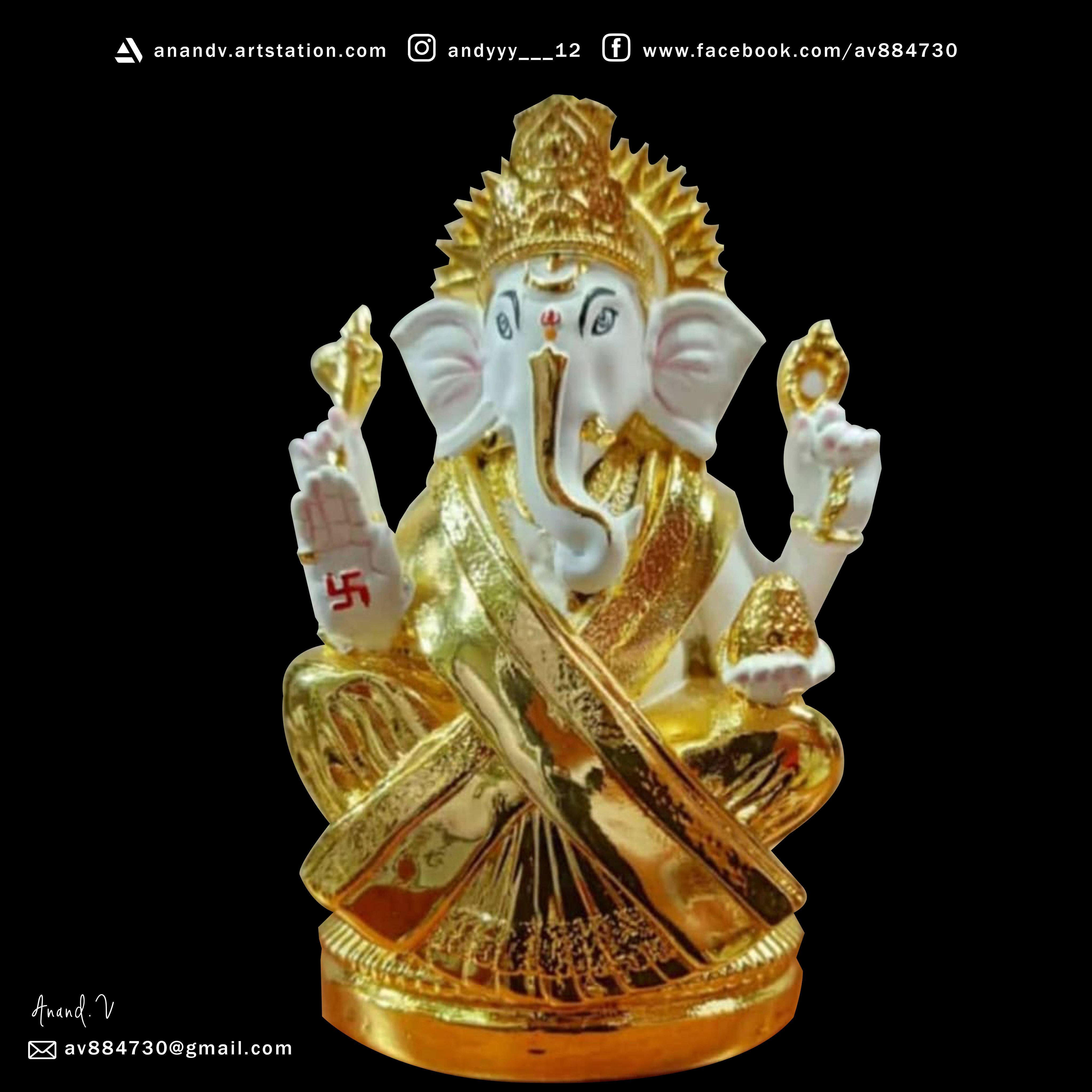 Lord Ganesha Modal 3D print model_11