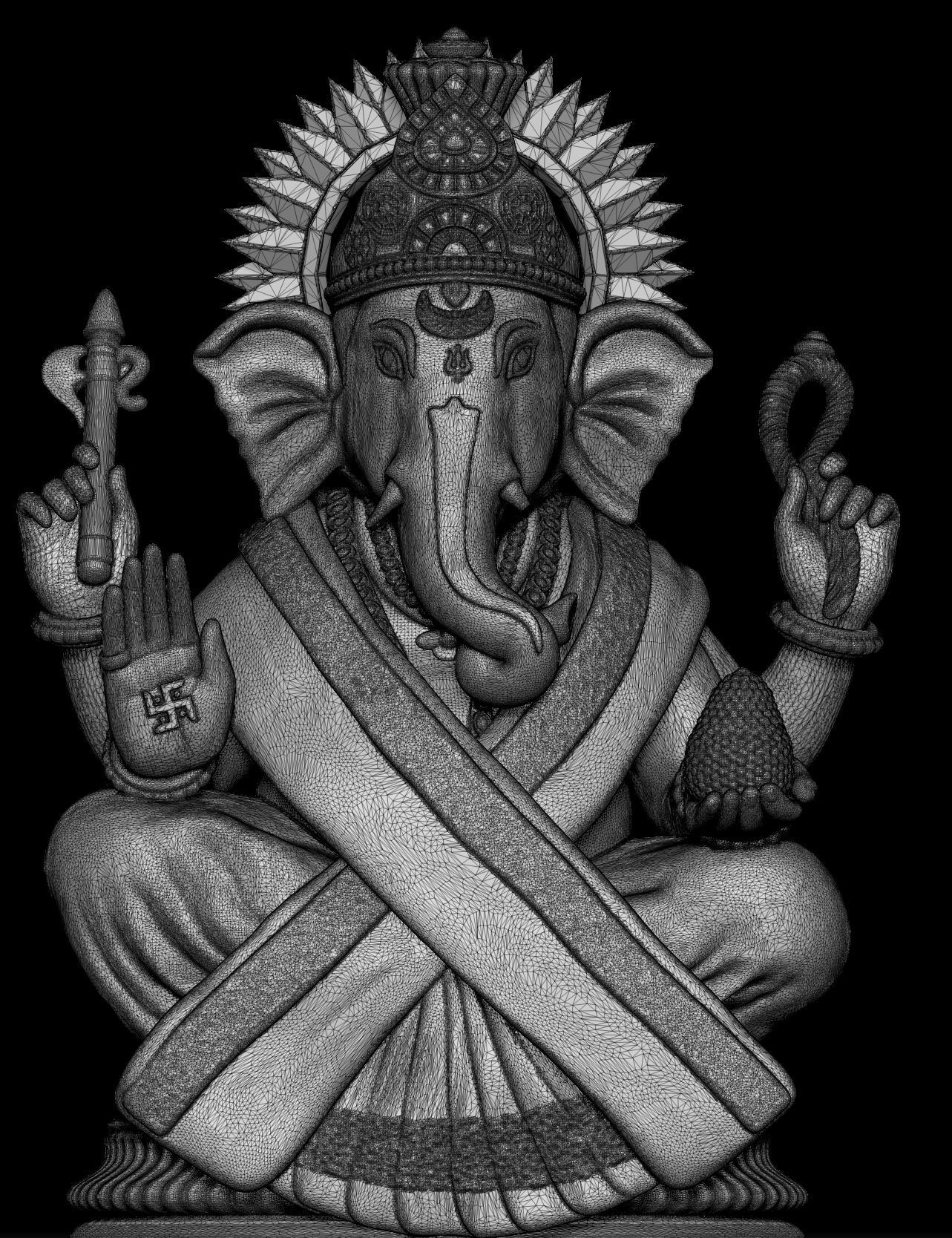 Lord Ganesha Modal 3D print model_7