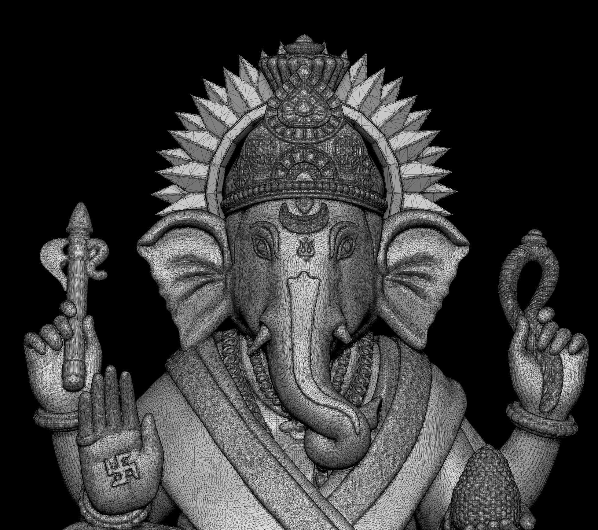 Lord Ganesha Modal 3D print model_6