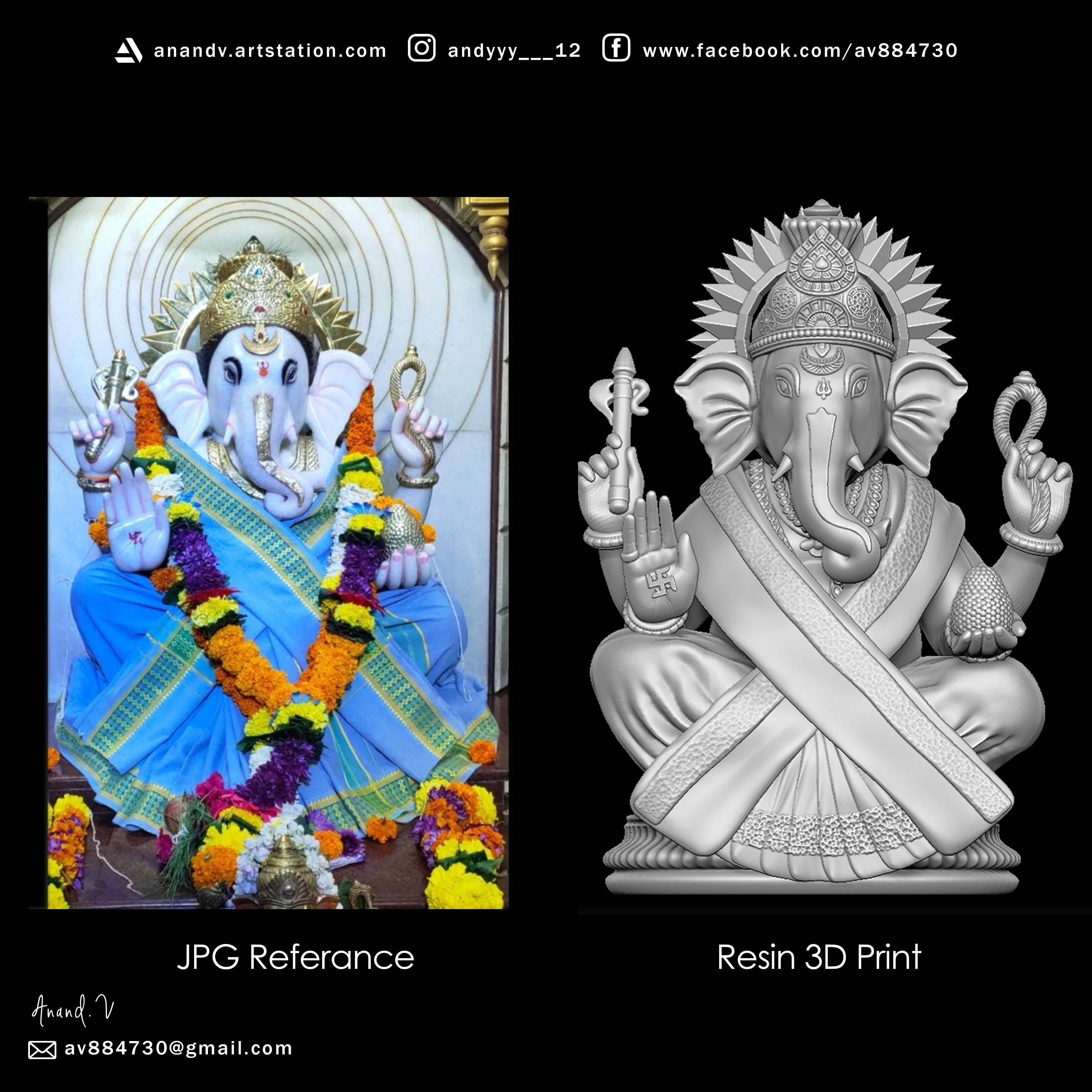 Lord Ganesha Modal 3D print model_10