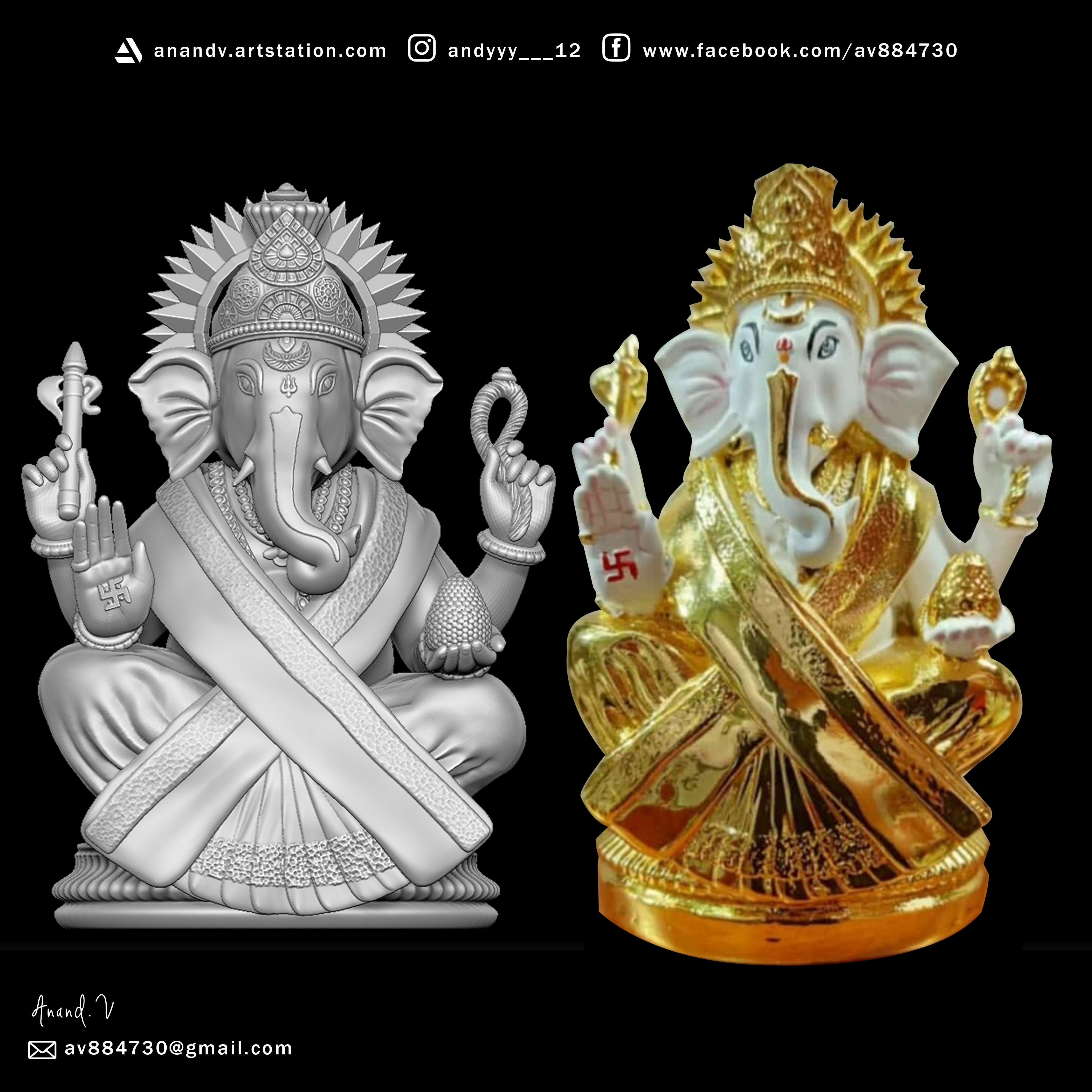 Lord Ganesha Modal 3D print model_13