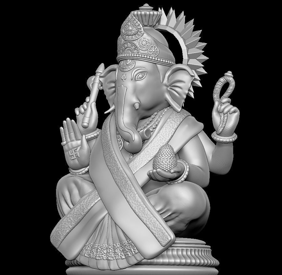 Lord Ganesha Modal 3D print model_4