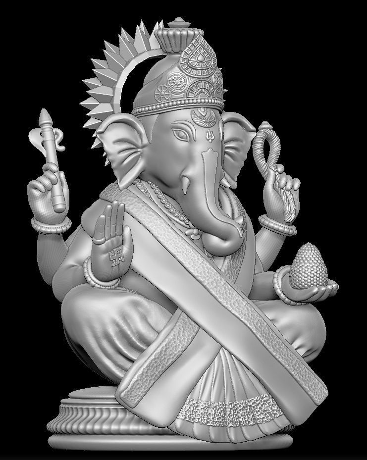 Lord Ganesha Modal 3D print model_5