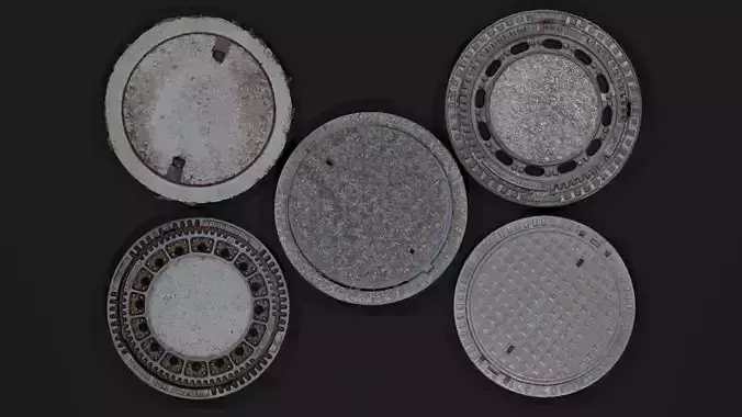 Photo scanned Manhole covers Free 3D model
