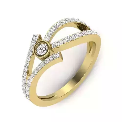 modern split shank women dimond ring 3dm render detail