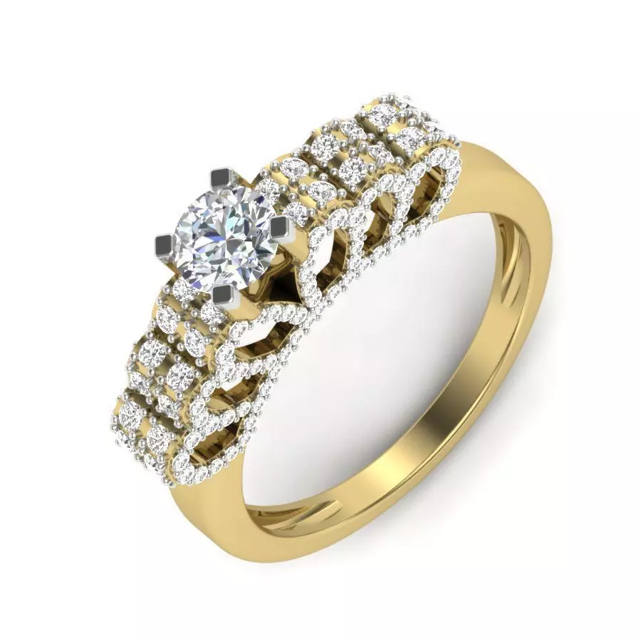 solitaire classy women wedding engagement ring 3dm render detail 3D print model