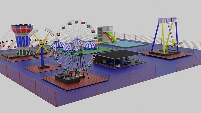 Amusement Park Low-poly 3D model