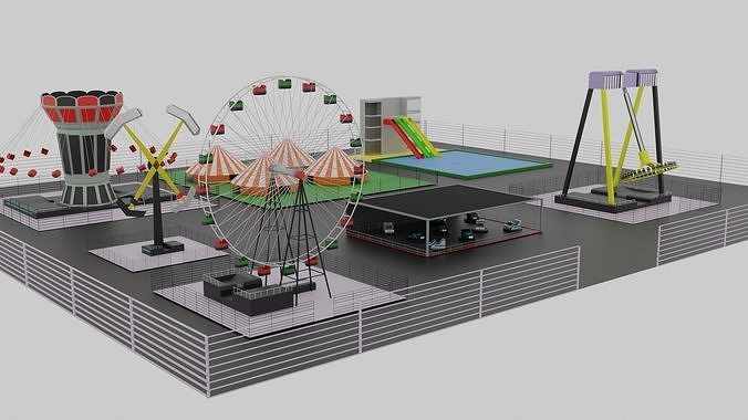 Amusement Park Low-poly 3D model