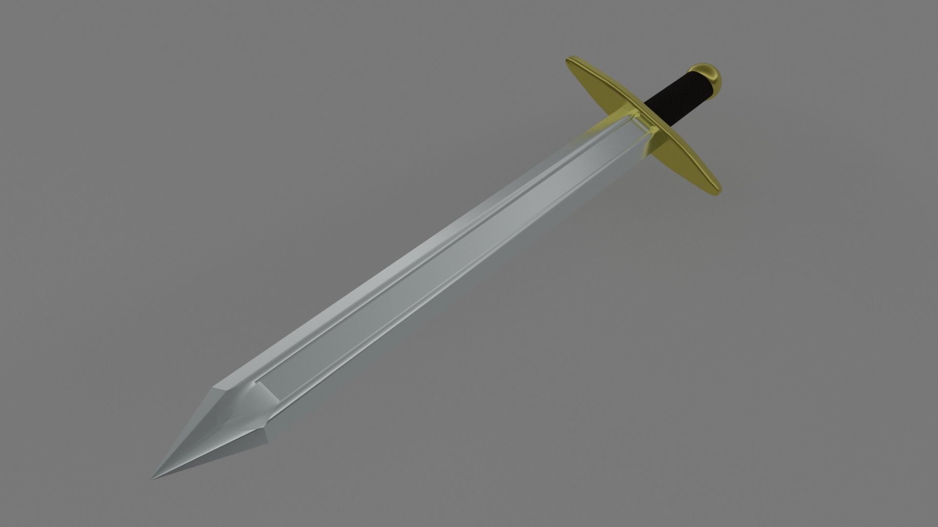 Medieval Sword 3D model_3