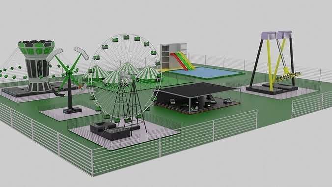 Amusement Park Low-poly 3D model