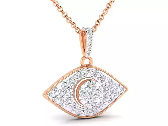 Women eye shape pendant 3dm stl jcd render details