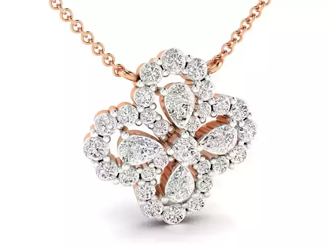 Women cocktail solitaire pendant 3dm stl jcd render details 