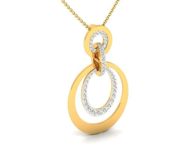 double round pendent surface prong dimond setting 3dm jcd stl 3D print model