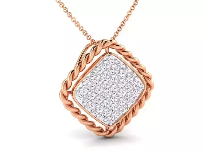 women square pendant 3dm stl jcd render details  3D print model