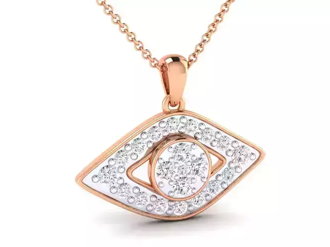 Women eye solitaire pendant 3dm render details 