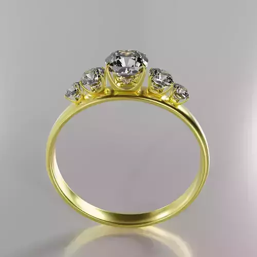 Gold Ring with diamonds Jewelry Craft