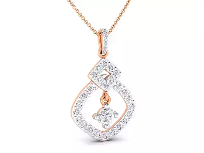 women flower solitaire pendant 3dm stl jcd render details 
