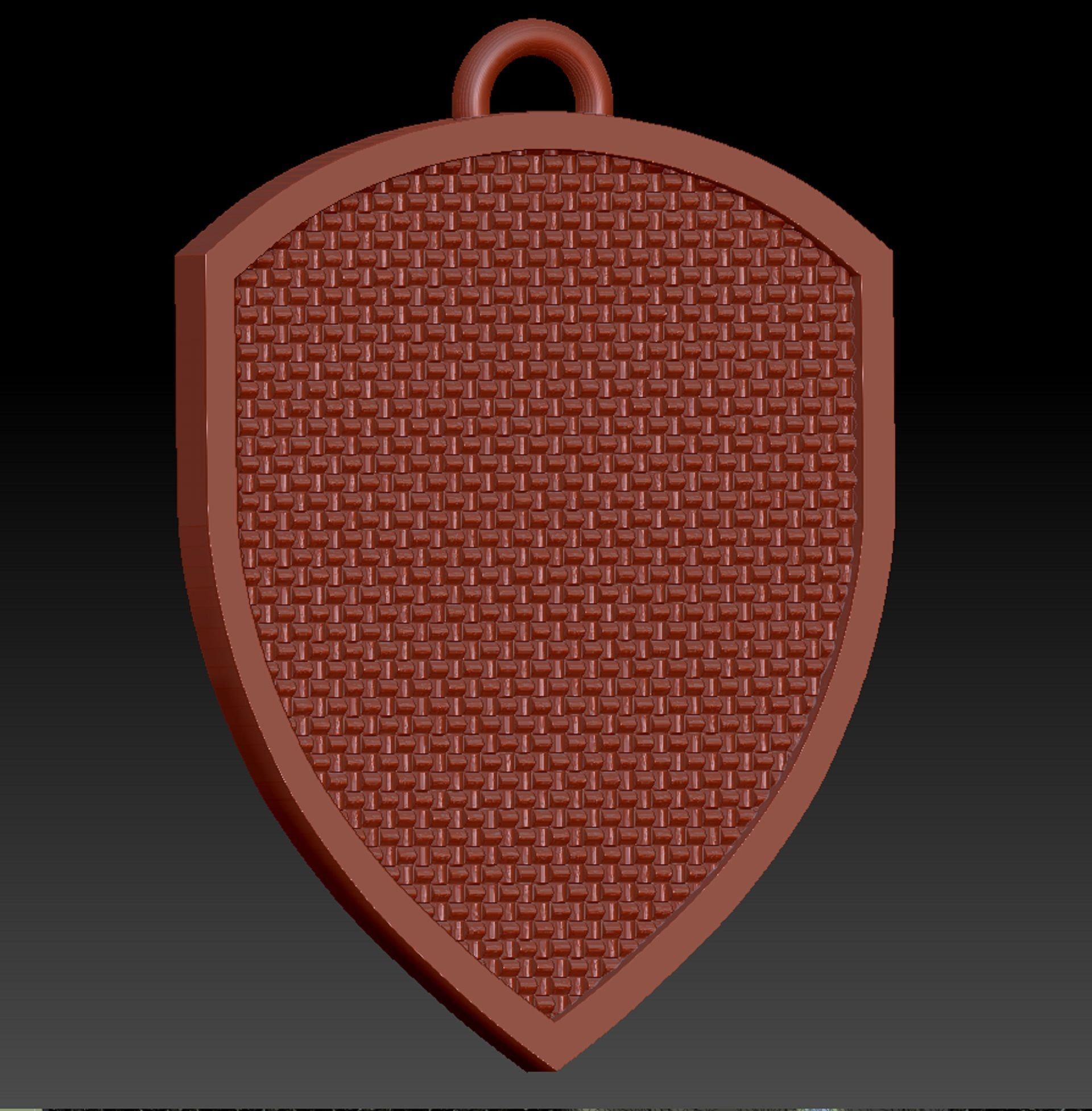pendant shield with heraldic lion 3D print model_11