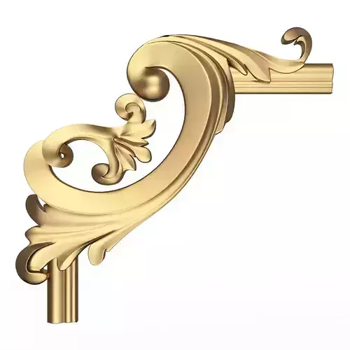 Corner Carved Plaster Molding Decoration 011 Low-poly 3D model