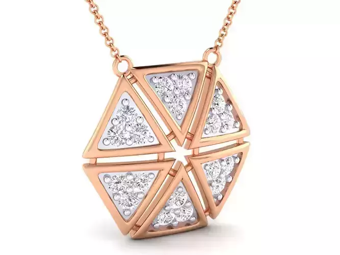 Women hexagonal pendant 3dm stl jcd render details 