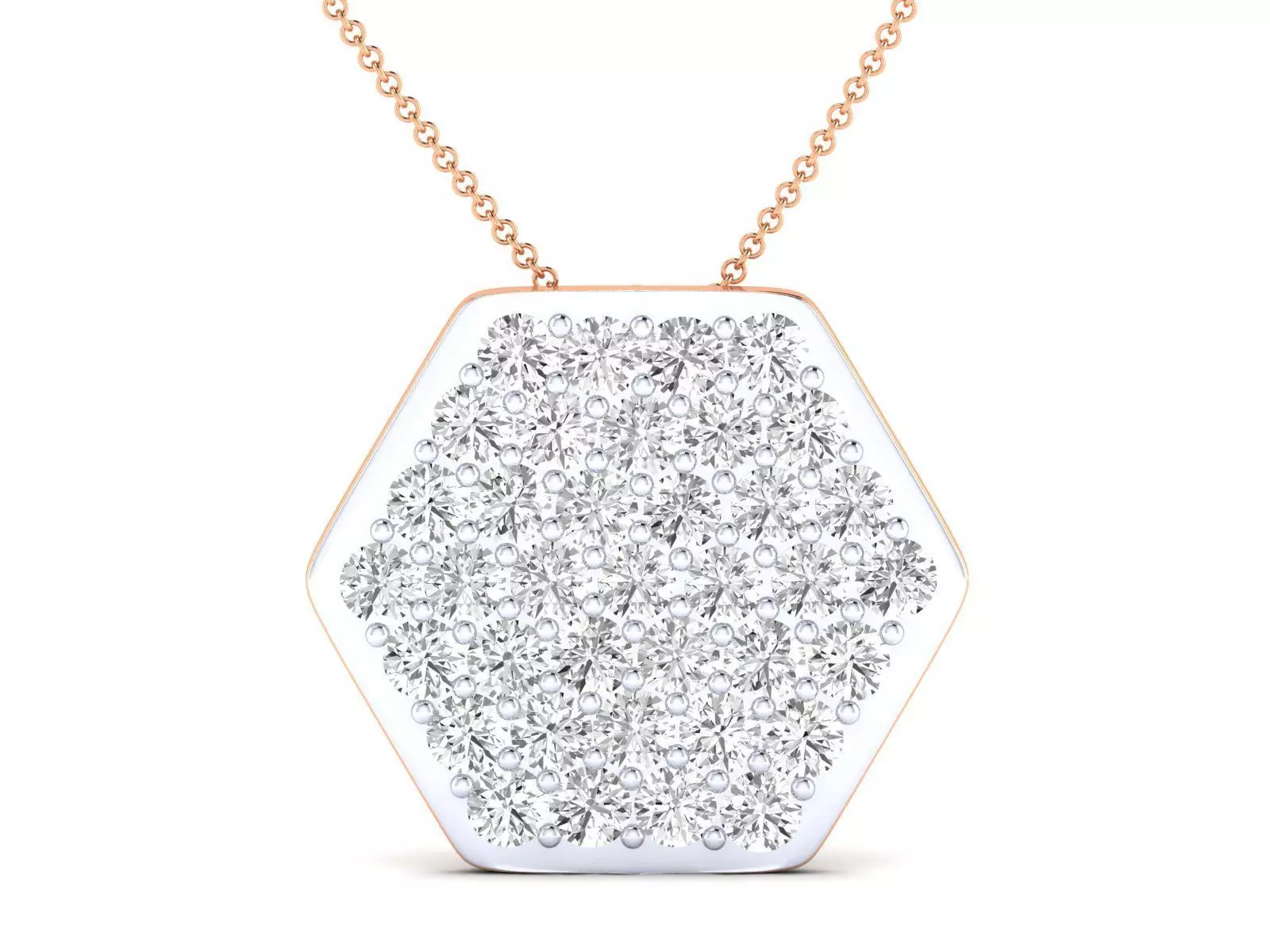 hexagon women dimond pendant 3dm stl jcd render details 3D print model