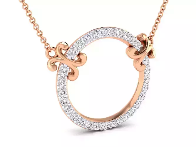 Women fancy round pendant 3dm stl jcd render details 